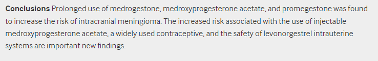 Conclusion of the Depo Provera Study in the British Medical Journal