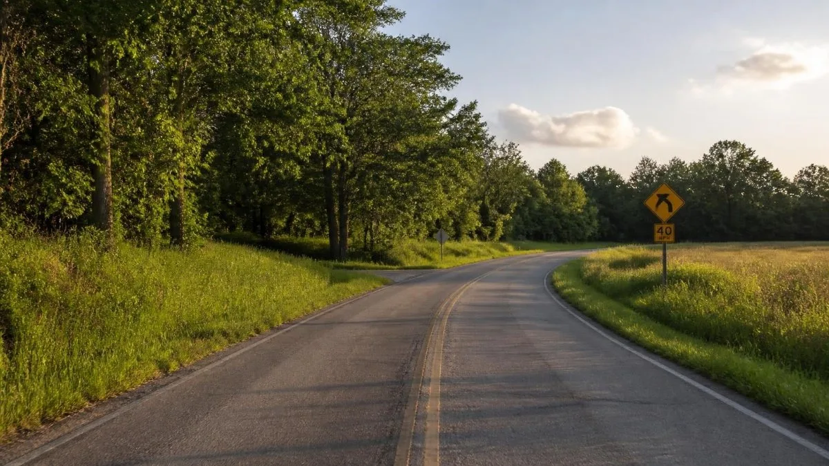 Rural two-lane county road in Shelby County, Alabama, where a fatal two-vehicle crash occurred on County 42 near Columbiana
