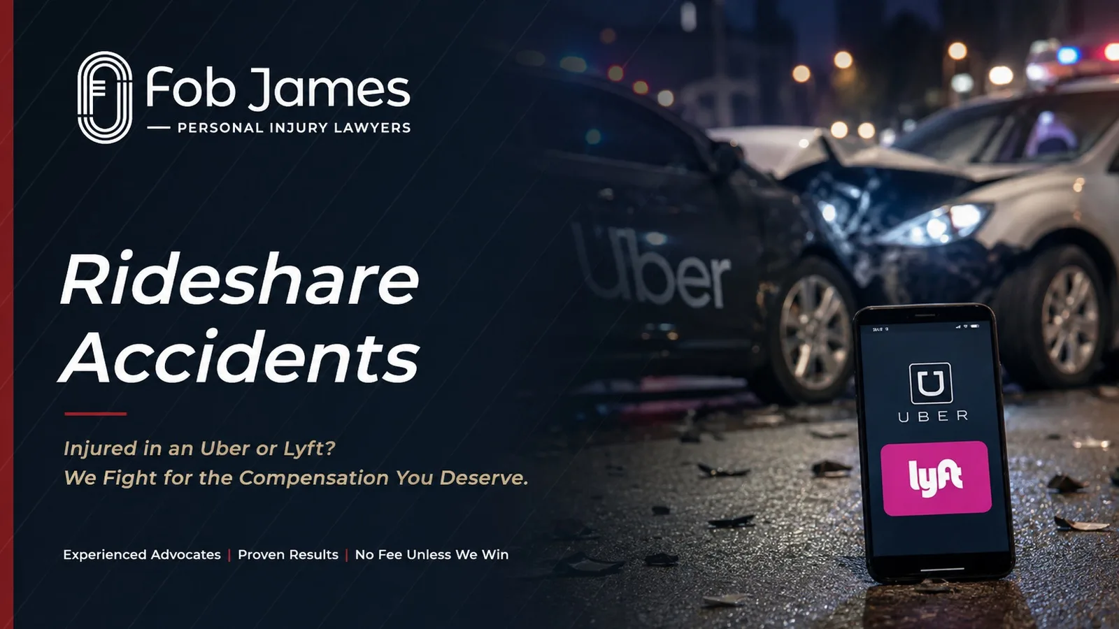 Fob James rideshare accident lawyers representing people injured in Uber and Lyft crashes.